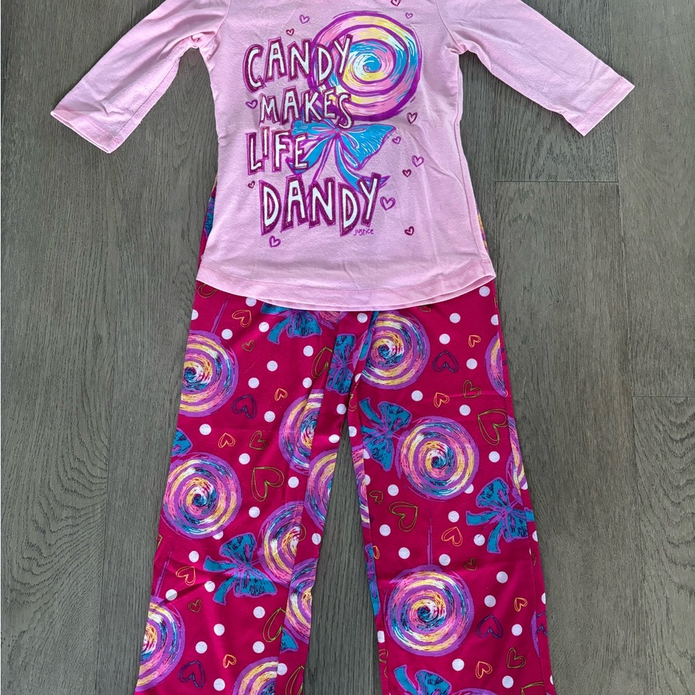 Justice ‘Candy Makes Life Dandy’ PJ’s Set